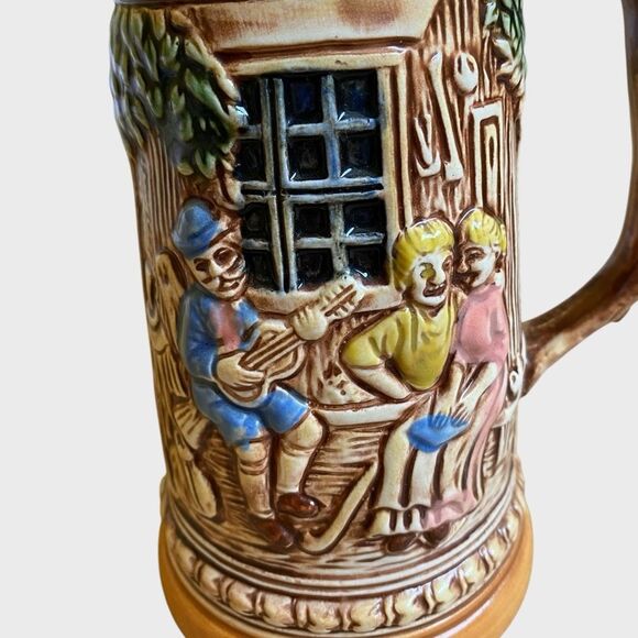 Vintage Japanese Ceramic Beer Mug German Style Beer Stein 7" - Picture 3 of 11